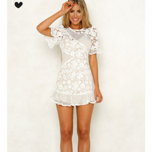 Stelly Dresses - White Lace Mini Dress Stelly Dresses - White Lace Mini Dress